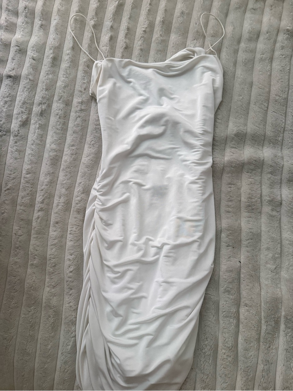 Windsor White Strapless Ruched Bodycon Dress